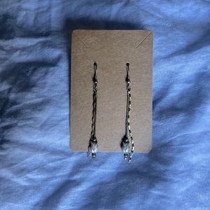 Natural pearl earrings dangling